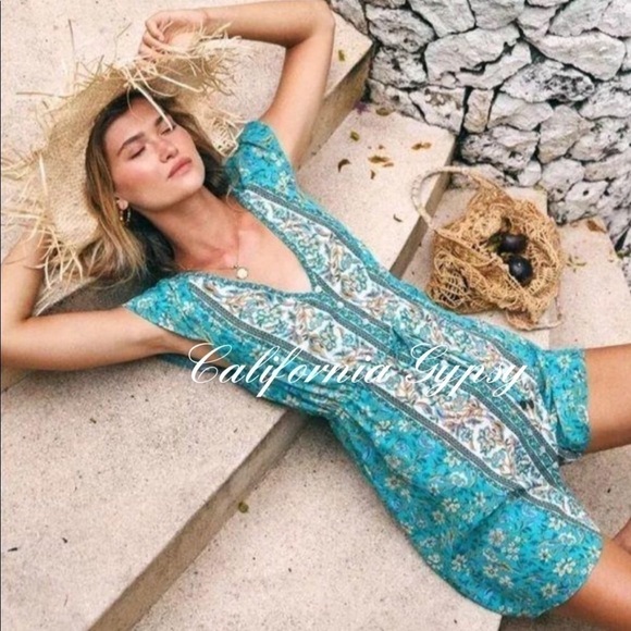 Boho Chic Gypsy Floral Mini Dress - Picture 7 of 14